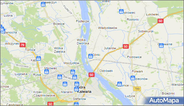mapa Glinki gmina Karczew, Glinki gmina Karczew na mapie Targeo