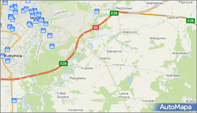 mapa Głobino, Głobino na mapie Targeo
