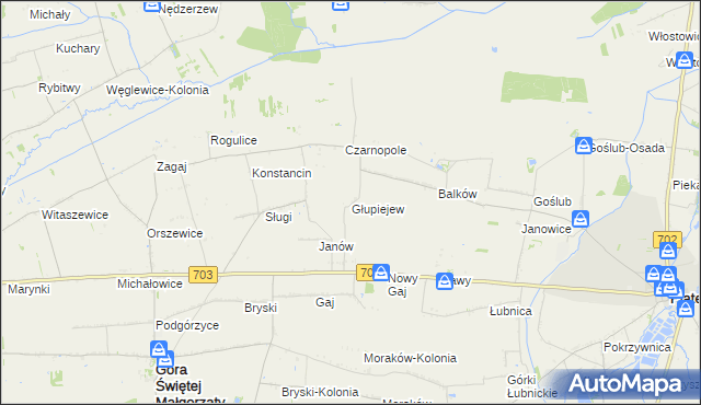 mapa Głupiejew, Głupiejew na mapie Targeo
