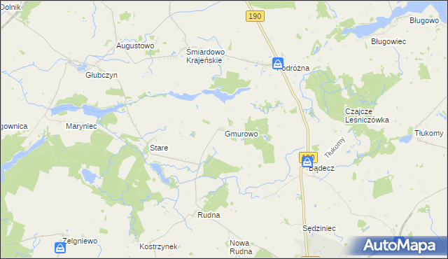 mapa Gmurowo, Gmurowo na mapie Targeo