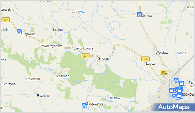 mapa Gnojna gmina Grodków, Gnojna gmina Grodków na mapie Targeo