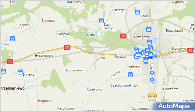 mapa Gola gmina Gostyń, Gola gmina Gostyń na mapie Targeo