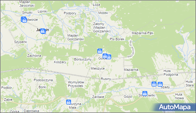mapa Golce gmina Jarocin, Golce gmina Jarocin na mapie Targeo