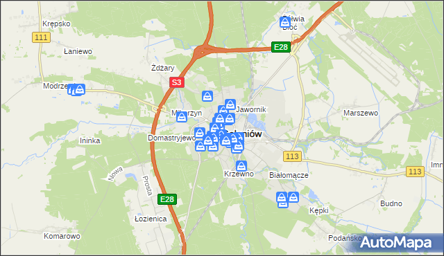 mapa Goleniów, Goleniów na mapie Targeo