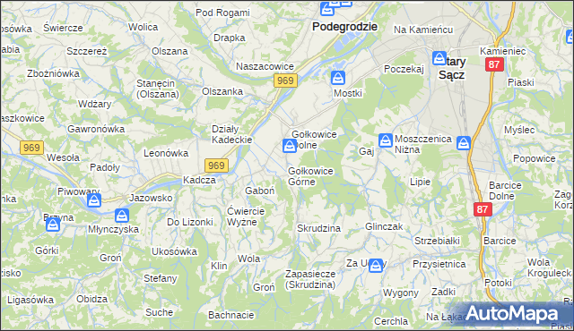 mapa Gołkowice Górne, Gołkowice Górne na mapie Targeo