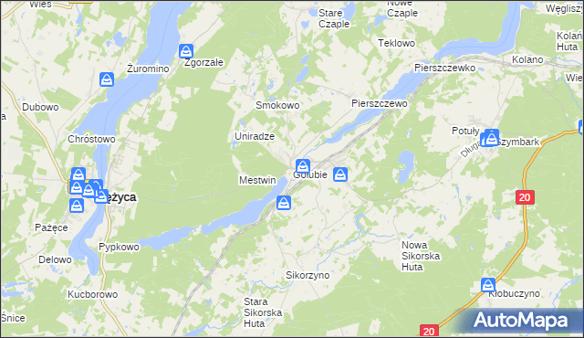mapa Gołubie, Gołubie na mapie Targeo
