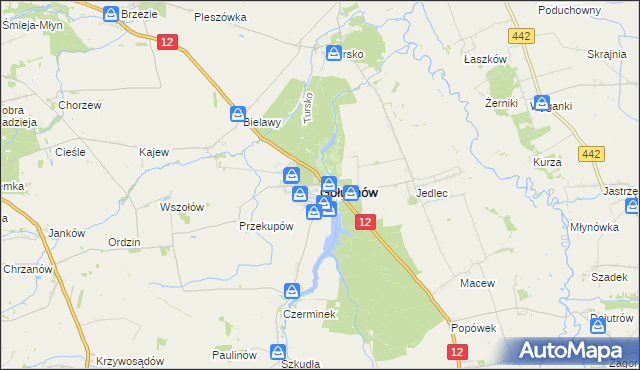 mapa Gołuchów powiat pleszewski, Gołuchów powiat pleszewski na mapie Targeo