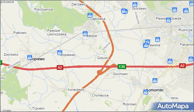 mapa Gołuski, Gołuski na mapie Targeo
