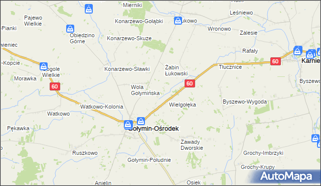 mapa Gołymin-Północ, Gołymin-Północ na mapie Targeo