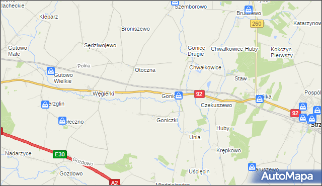 mapa Gonice, Gonice na mapie Targeo