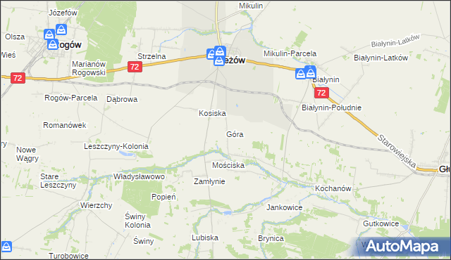 mapa Góra gmina Jeżów, Góra gmina Jeżów na mapie Targeo