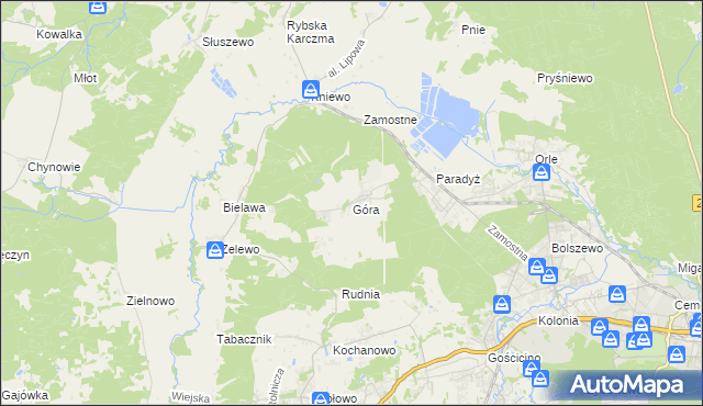 mapa Góra gmina Wejherowo, Góra gmina Wejherowo na mapie Targeo