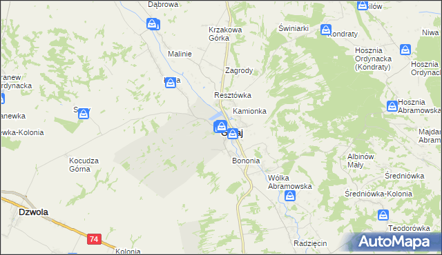 mapa Goraj powiat biłgorajski, Goraj powiat biłgorajski na mapie Targeo