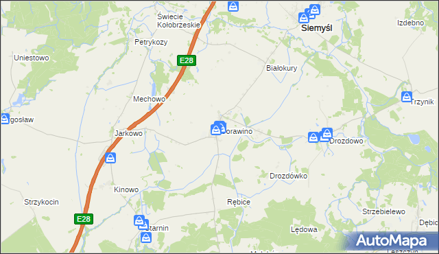 mapa Gorawino, Gorawino na mapie Targeo
