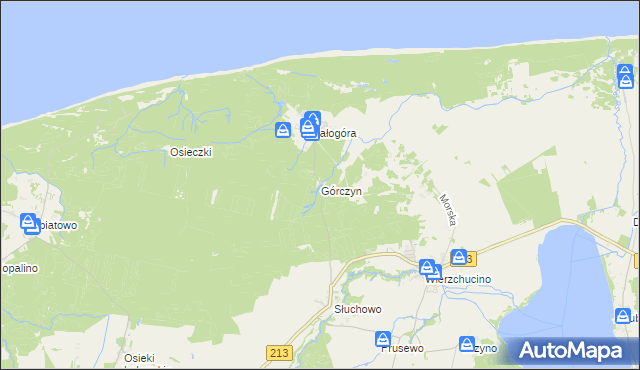 mapa Górczyn gmina Krokowa, Górczyn gmina Krokowa na mapie Targeo