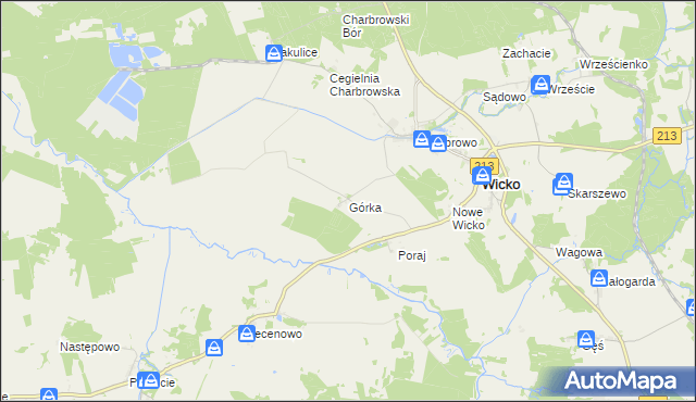 mapa Górka gmina Wicko, Górka gmina Wicko na mapie Targeo