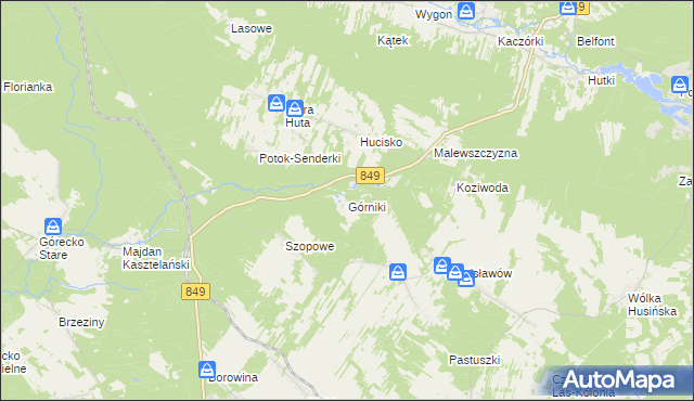 mapa Górniki gmina Józefów, Górniki gmina Józefów na mapie Targeo