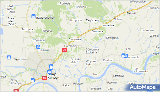 mapa Górnowola, Górnowola na mapie Targeo
