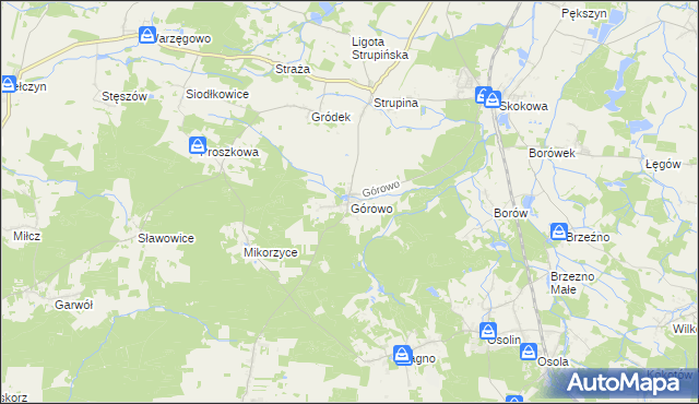 mapa Górowo gmina Prusice, Górowo gmina Prusice na mapie Targeo