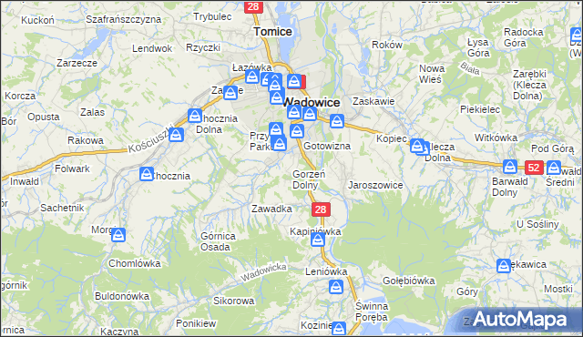 mapa Gorzeń Dolny, Gorzeń Dolny na mapie Targeo