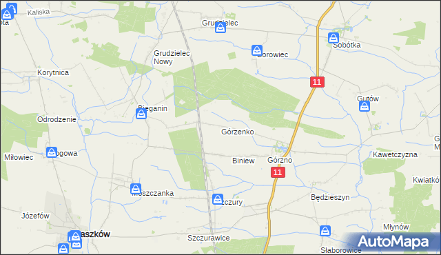 mapa Górzenko, Górzenko na mapie Targeo
