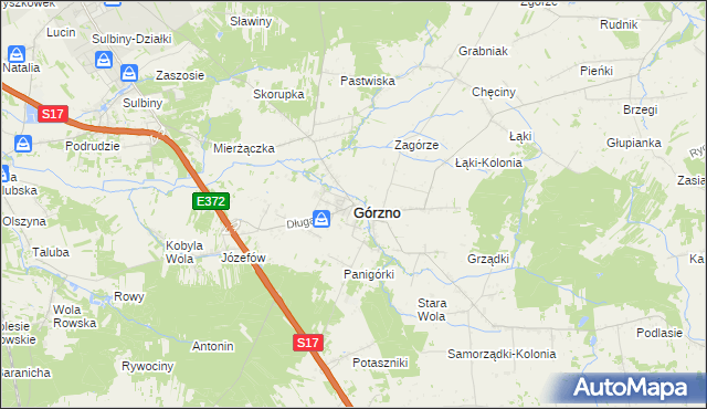 mapa Górzno powiat garwoliński, Górzno powiat garwoliński na mapie Targeo