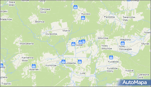 mapa Gosań, Gosań na mapie Targeo