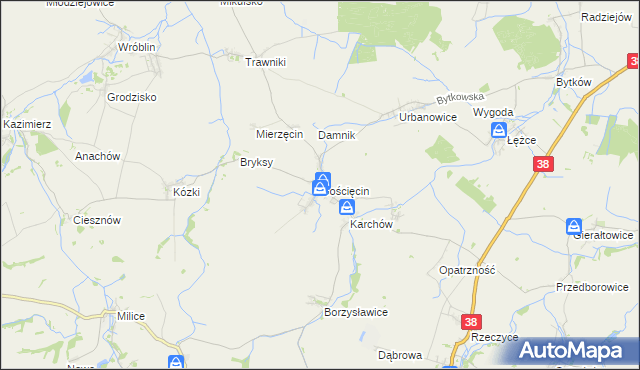 mapa Gościęcin, Gościęcin na mapie Targeo