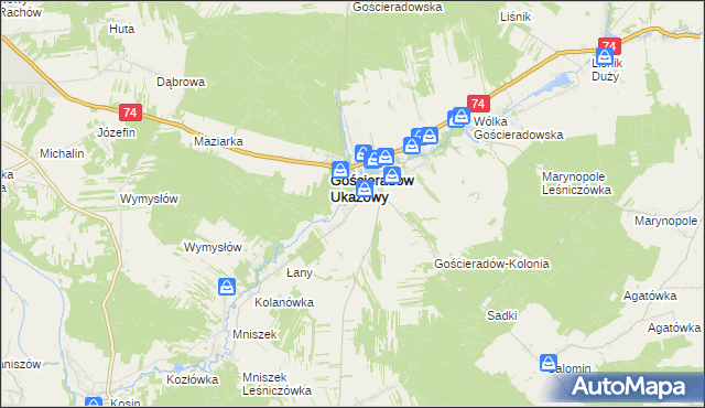 mapa Gościeradów Plebański, Gościeradów Plebański na mapie Targeo