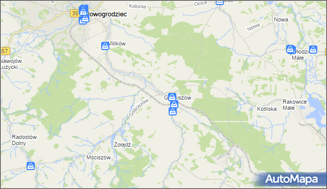 mapa Gościszów, Gościszów na mapie Targeo