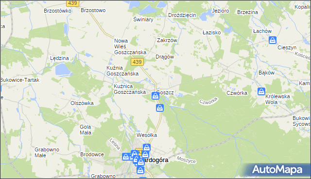mapa Goszcz, Goszcz na mapie Targeo