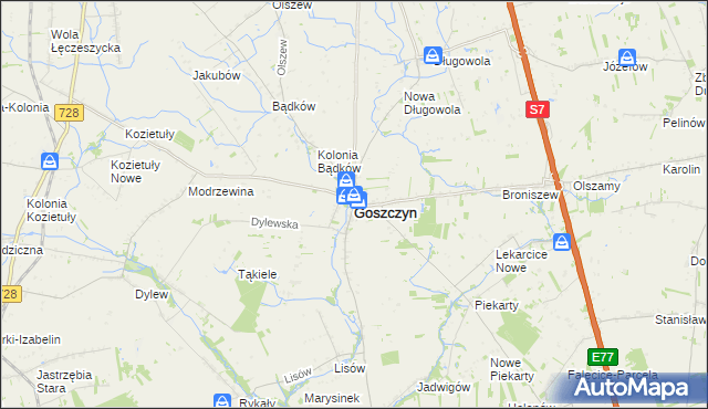 mapa Goszczyn powiat grójecki, Goszczyn powiat grójecki na mapie Targeo