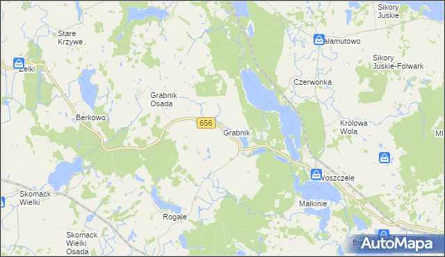 mapa Grabnik gmina Stare Juchy, Grabnik gmina Stare Juchy na mapie Targeo