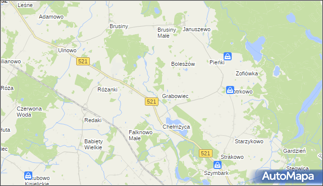 mapa Grabowiec gmina Susz, Grabowiec gmina Susz na mapie Targeo
