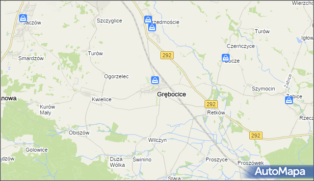 mapa Grębocice, Grębocice na mapie Targeo