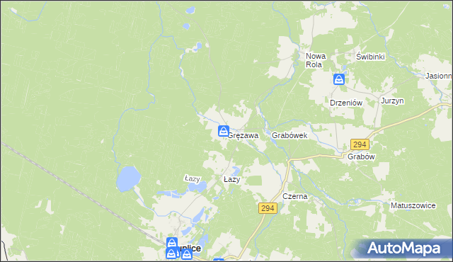 mapa Gręzawa, Gręzawa na mapie Targeo