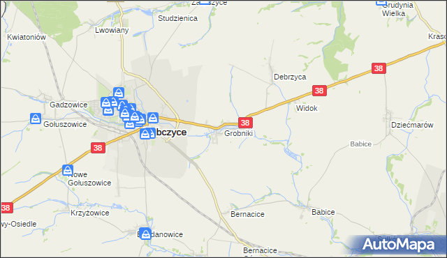 mapa Grobniki, Grobniki na mapie Targeo