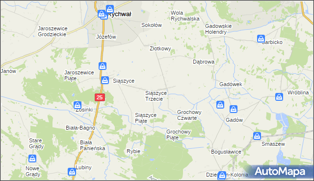 mapa Grochowy, Grochowy na mapie Targeo