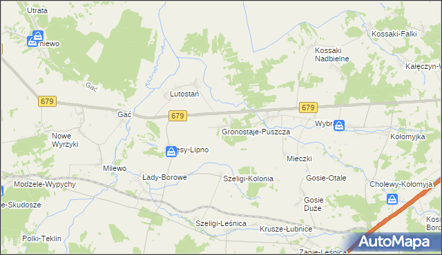 mapa Gronostaje-Puszcza, Gronostaje-Puszcza na mapie Targeo