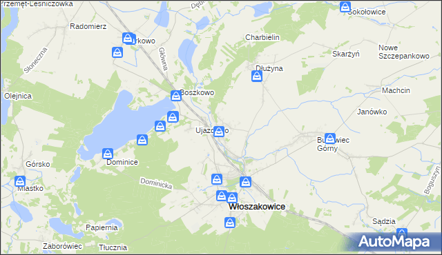 mapa Grotniki gmina Włoszakowice, Grotniki gmina Włoszakowice na mapie Targeo