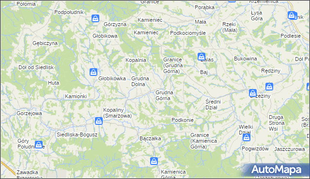 mapa Grudna Górna, Grudna Górna na mapie Targeo