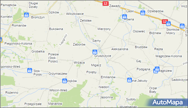 mapa Gruszczyce, Gruszczyce na mapie Targeo