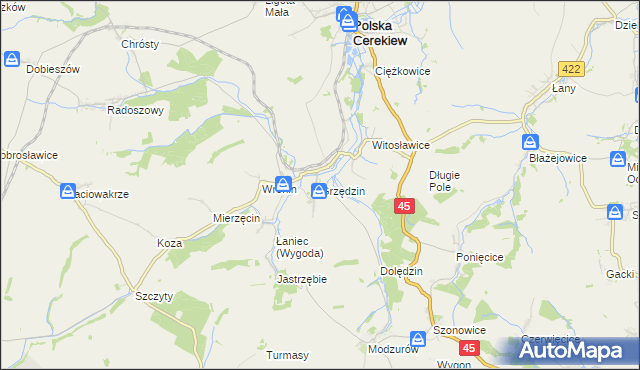 mapa Grzędzin, Grzędzin na mapie Targeo