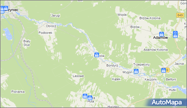 mapa Guciów, Guciów na mapie Targeo