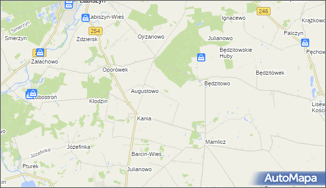 mapa Gulczewo gmina Barcin, Gulczewo gmina Barcin na mapie Targeo