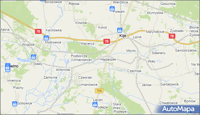 mapa Hajdaszek, Hajdaszek na mapie Targeo