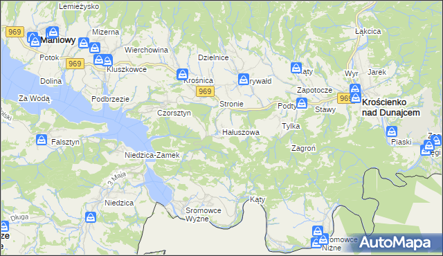 mapa Hałuszowa, Hałuszowa na mapie Targeo
