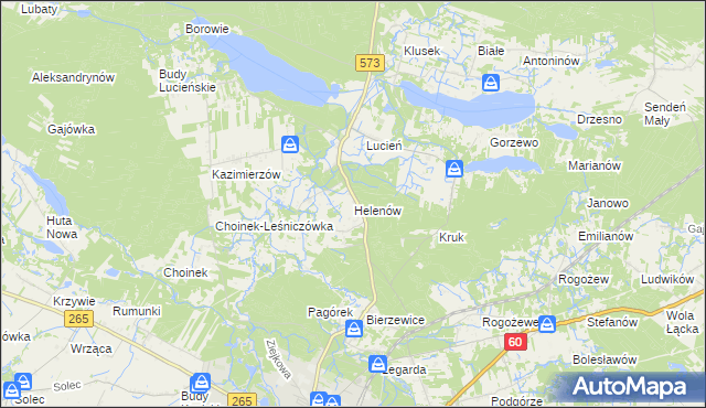 mapa Helenów gmina Gostynin, Helenów gmina Gostynin na mapie Targeo