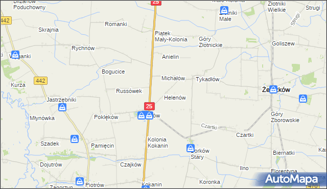 mapa Helenów gmina Żelazków, Helenów gmina Żelazków na mapie Targeo