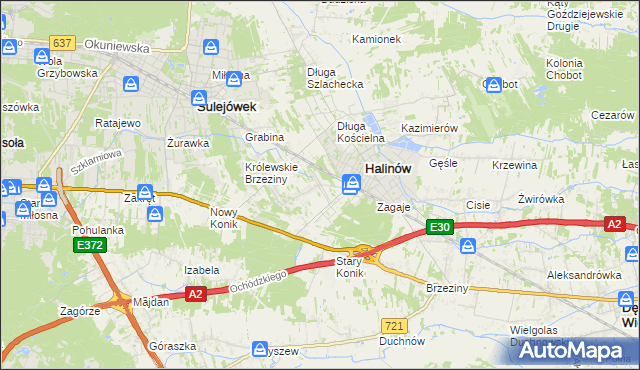 mapa Hipolitów gmina Halinów, Hipolitów gmina Halinów na mapie Targeo